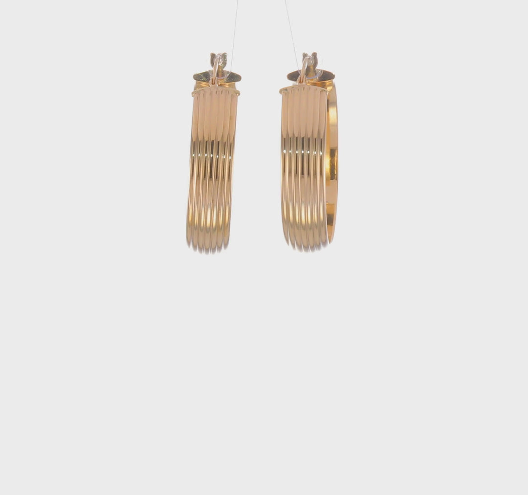Aretes de Aro Texturizados Pulidos 14K