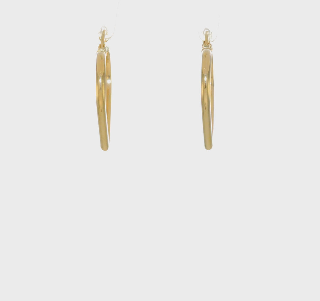 Aretes de Aro en Forma de Corazón Pulidos de 14K y 2mm