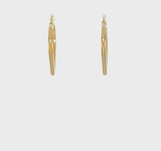 Aretes de Aro en Forma de Corazón Pulidos de 14K y 2mm
