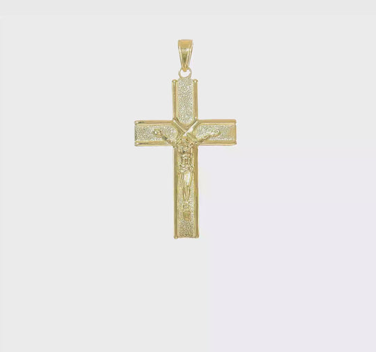 10K Satin Finish Crucifix Pendant