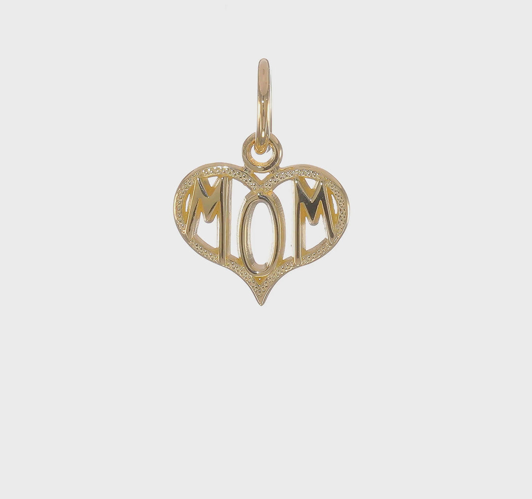 Dije de Mamá "Mom" en Oro Amarillo de 10k