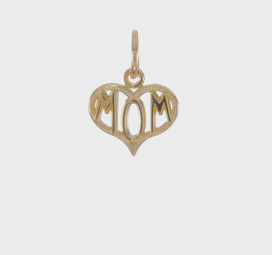 Dije de Mamá "Mom" en Oro Amarillo de 10k