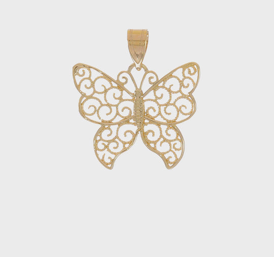 Colgante de Mariposa de Filigrana 10k