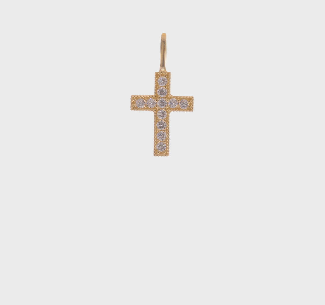 14k Cubic Zirconia Cross Pendant