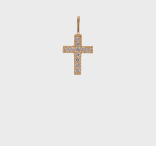 14k Cubic Zirconia Cross Pendant