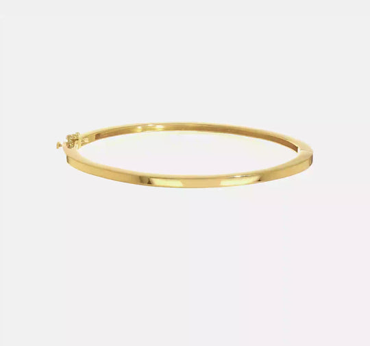 2.5mm Solid Polished Hinged Slider Bangle Bracelet in 14k Yellow Gold