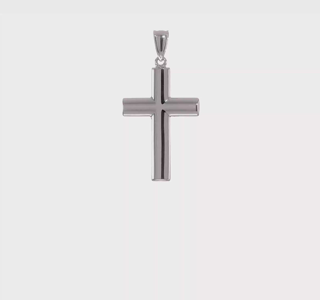 Hollow Cross Pendant in 14k White Gold