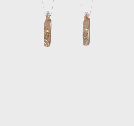 Aretes de Aro Tubo Cuadrado D/C en Oro Amarillo de 10k