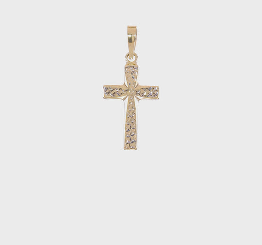 Polished Diamond-Cut Reversible Chunky Cross Pendant in 14k Yellow Gold