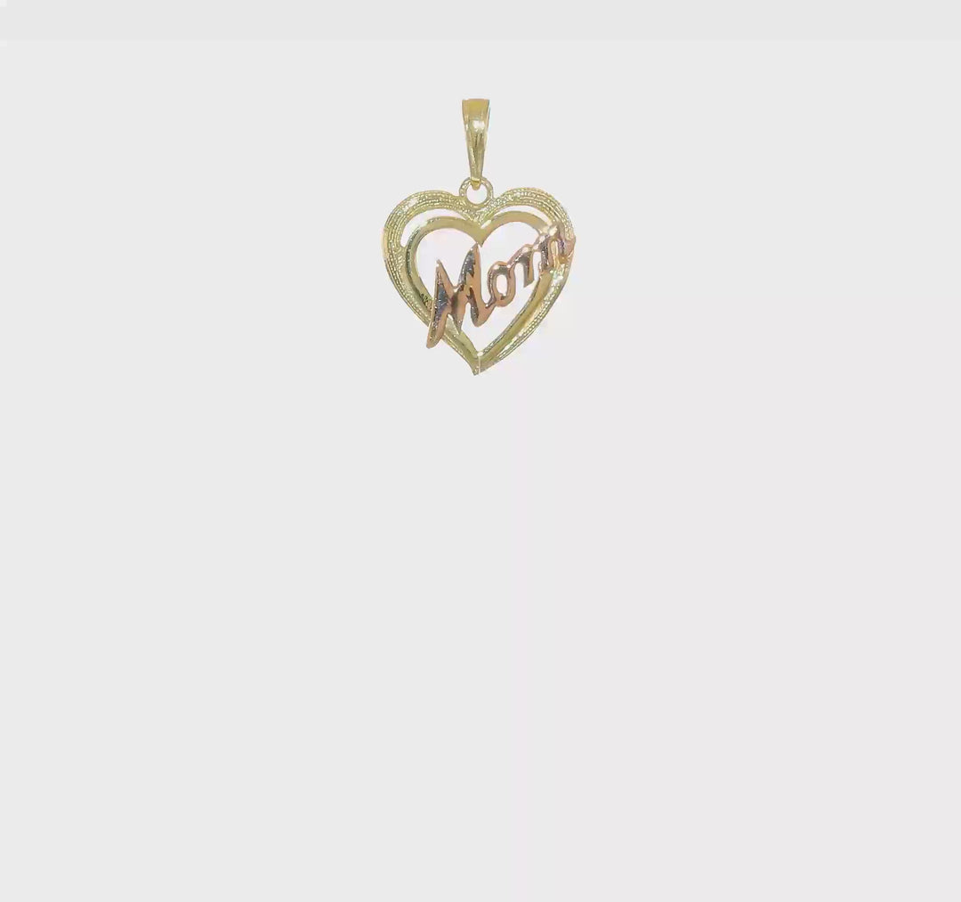 Dije Corazón Mom en Oro Bicolor de 10K