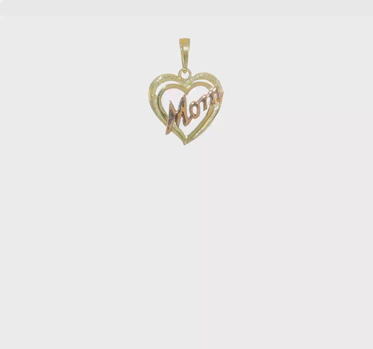 Dije Corazón Mom en Oro Bicolor de 10K