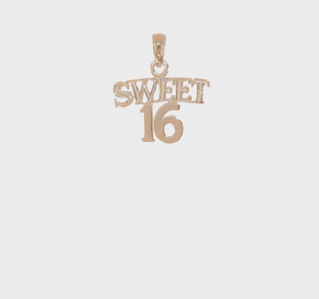 Colgante 10K Sweet 16 en Oro Amarillo