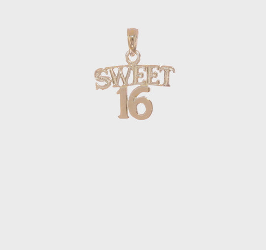 Colgante 10K Sweet 16 en Oro Amarillo