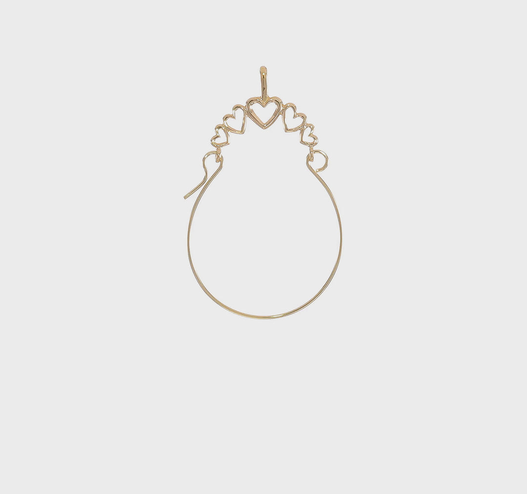 Dije Sostenedor de 5 Corazones en Oro Amarillo de 14K