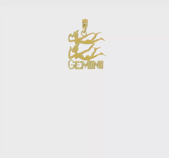 Dije de Zodiaco Géminis  de Oro Amarillo de 10k