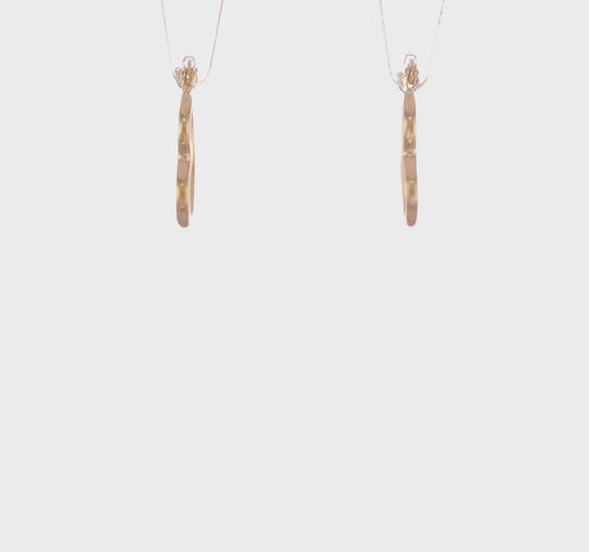 Pendientes de Aro Huecos en Forma de Corazón 14K Oro Amarillo