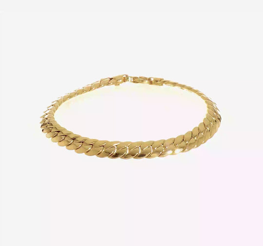 Pulsera de Enlace Fancy Pulida de Oro Amarillo de 14K