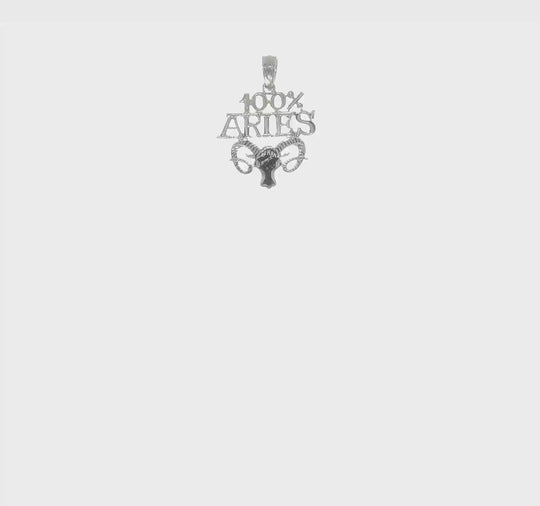 Aries Pendant in 14k White Gold with Rhodium