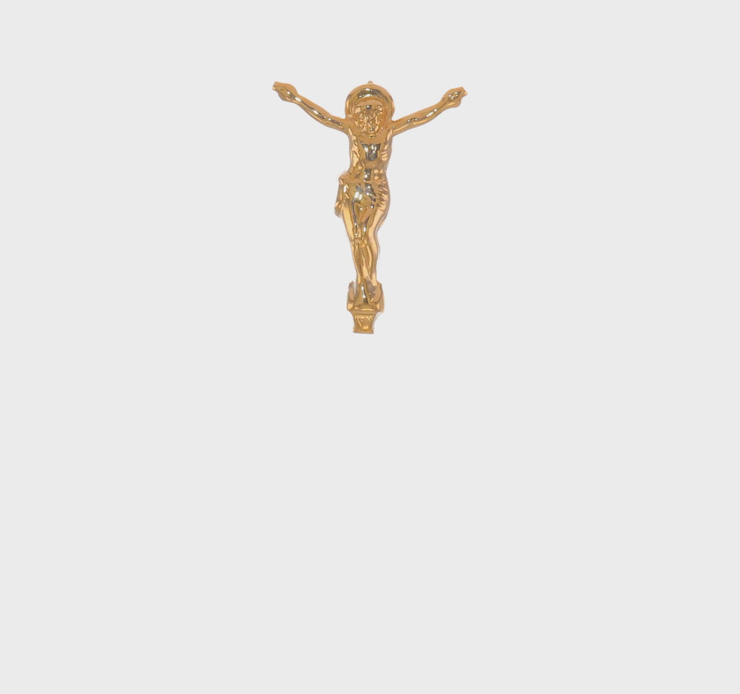 Risen Christ Pendant in Solid Polished 14K Yellow Gold