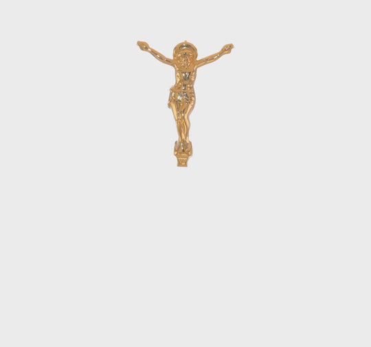 Risen Christ Pendant in Solid Polished 14K Yellow Gold