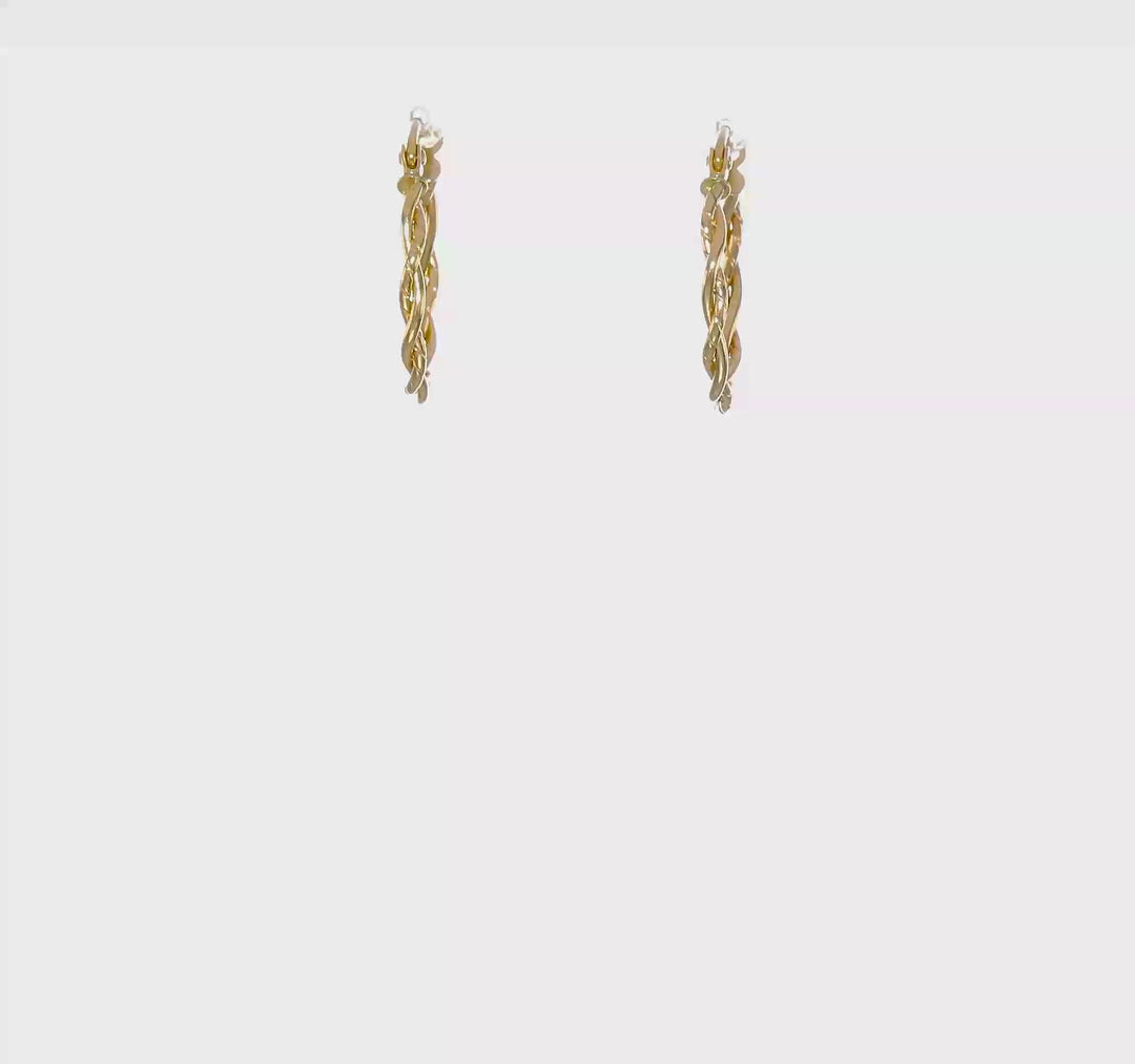 Polished Twisted Hoop Earrings in 10K Yellow Gold
