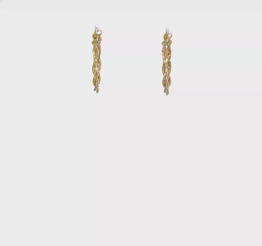 Polished Twisted Hoop Earrings in 10K Yellow Gold