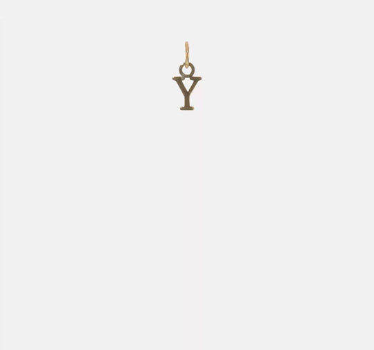 Colgante Inicial "Y" en Oro Amarillo de 14k con Diseño Recortado