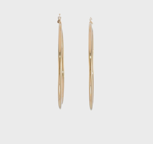 Aretes de Aro Tubulares Livianos de 2.5 mm en Oro Amarillo de 14K Pulidos