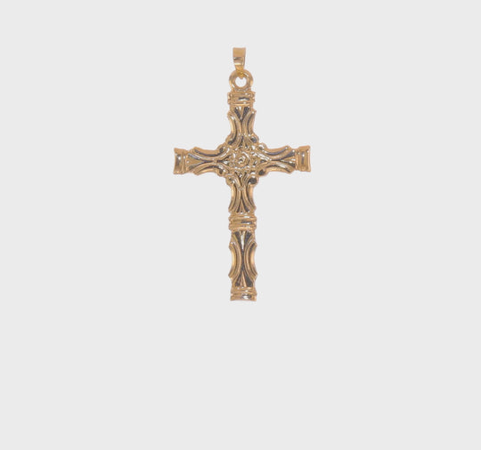 Elegant Design Cross Pendant in Polished 14k Yellow Gold