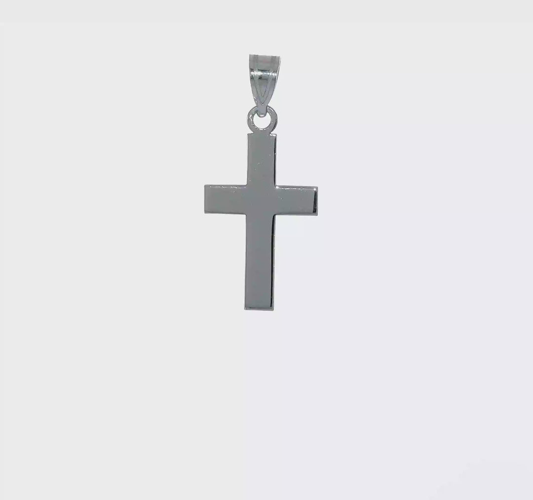 Polished Cross Pendant in 14k White Gold