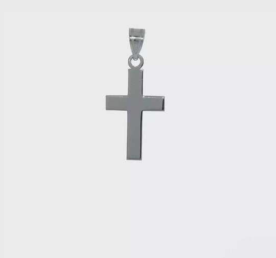 Polished Cross Pendant in 14k White Gold