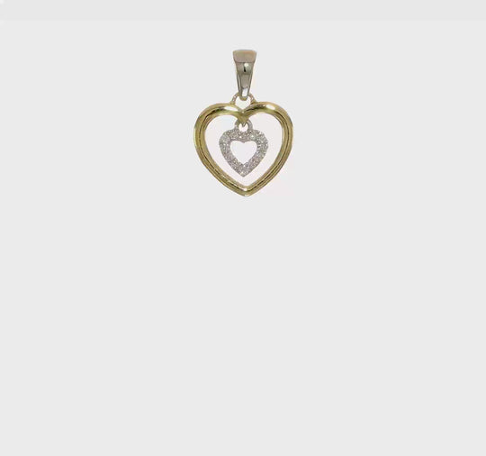 Diamond Heart Pendant in 14K Two-Tone Gold