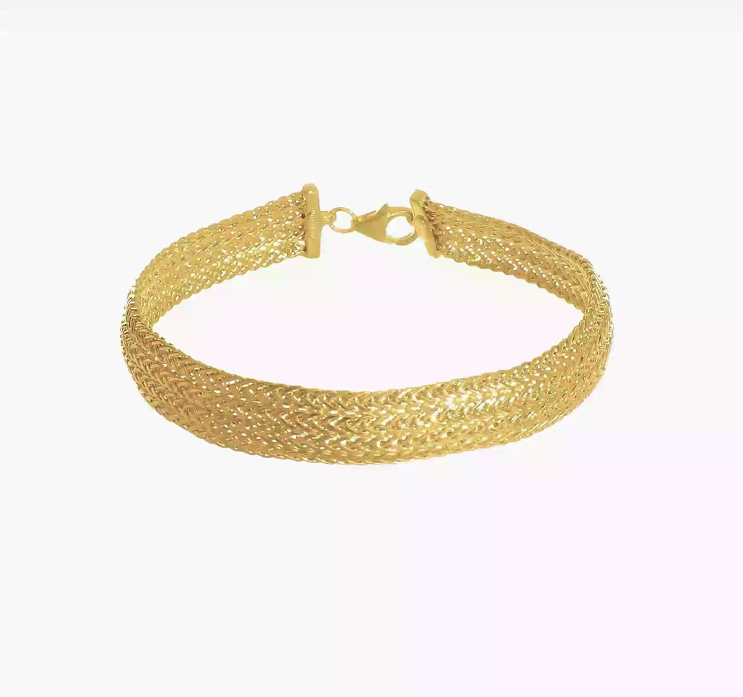 Pulsera Fancy de 14K Pulida