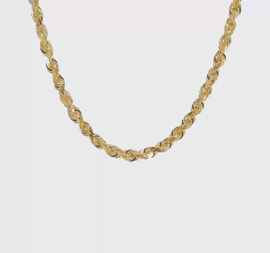 14K 26 inch 5.5mm Rope Chain with Elegant Lobster Clasp