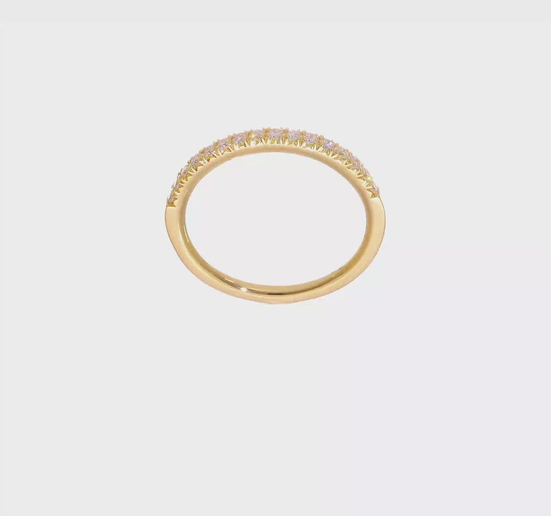 Anillo de Boda Completo con Diamantes de Laboratorio de 1/4 Quilate en Oro Amarillo de 14K