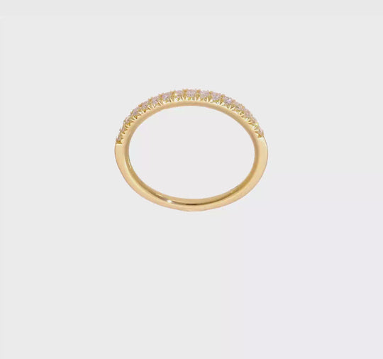 Anillo de Boda Completo con Diamantes de Laboratorio de 1/4 Quilate en Oro Amarillo de 14K