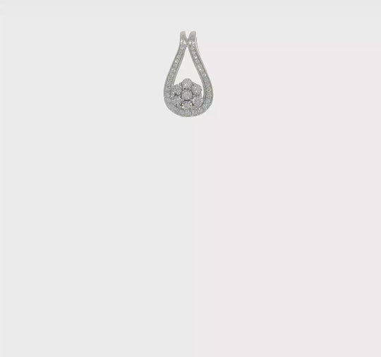 Polished Fancy Diamond Slider in 14k White Gold