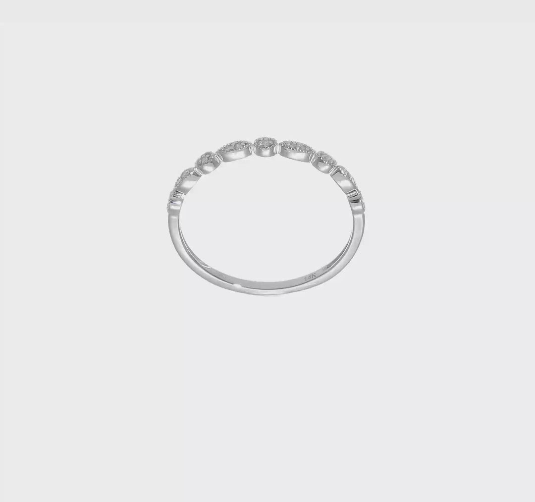 Anillo Elegante de Diamantes en Oro Blanco de 14k