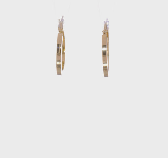 Aretes de Aro Tubo Cuadrado de 2 mm en Oro Amarillo de 14k