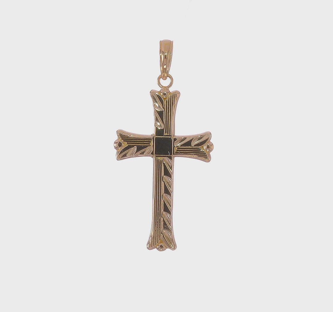 Polished Solid 14k Gold Cross Pendant