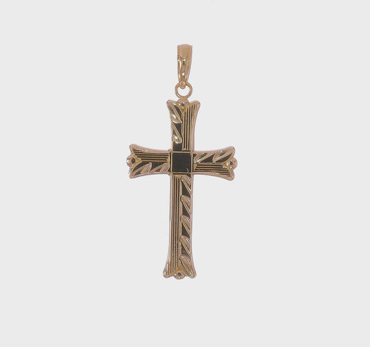 Polished Solid 14k Gold Cross Pendant