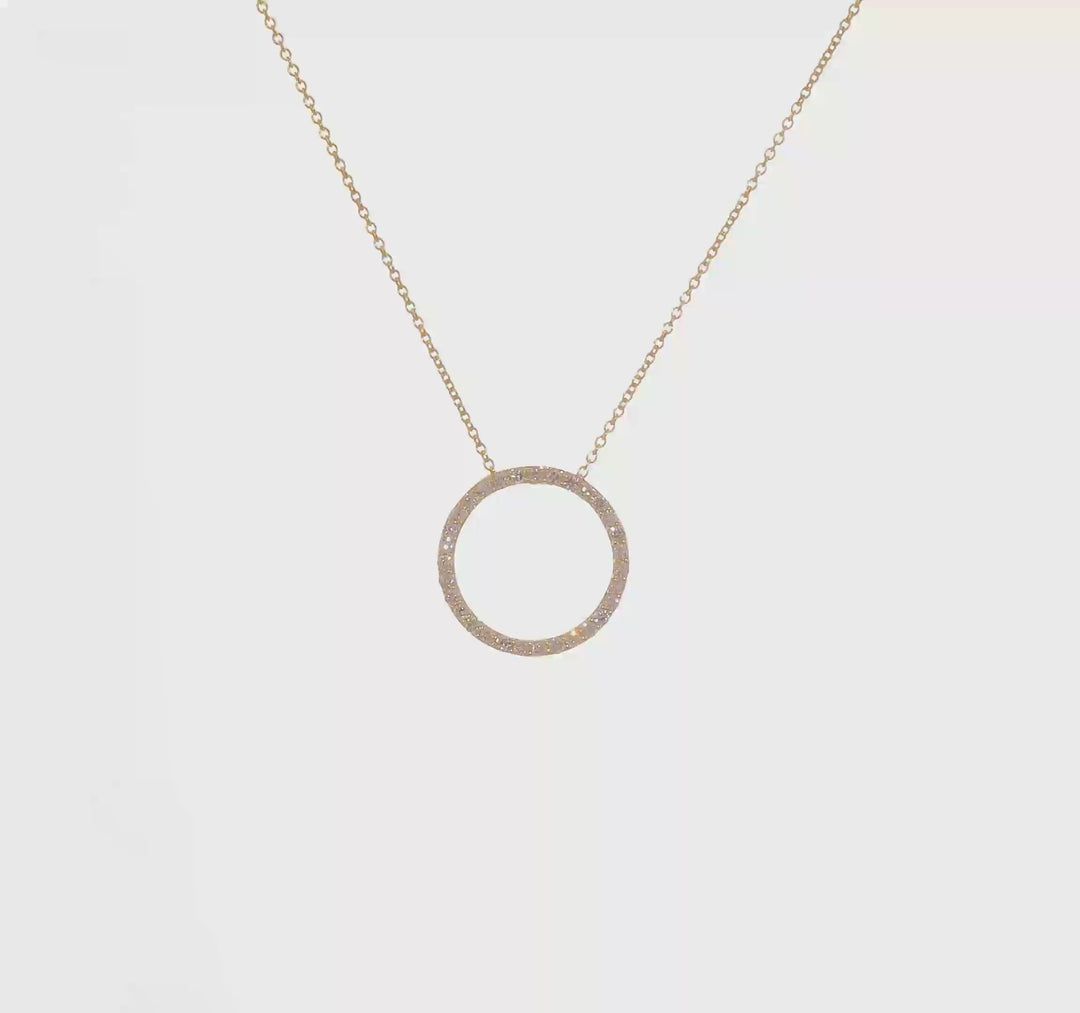 1/2 Quart Lab-Created Diamond Round Pendant Necklace in 14k Yellow Gold, 18 Inch Chain