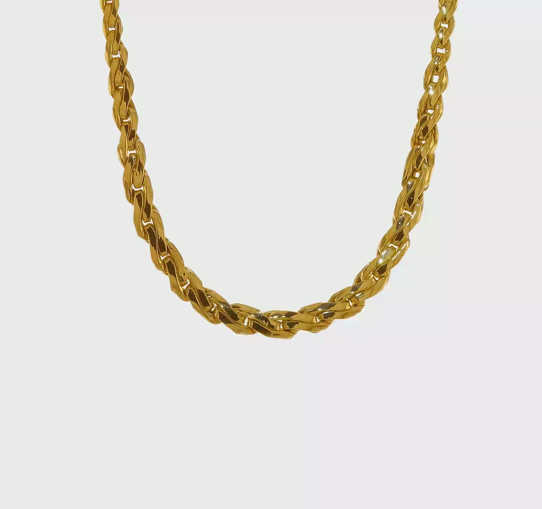 14K Polished Graduated Link Necklace 18" Inches