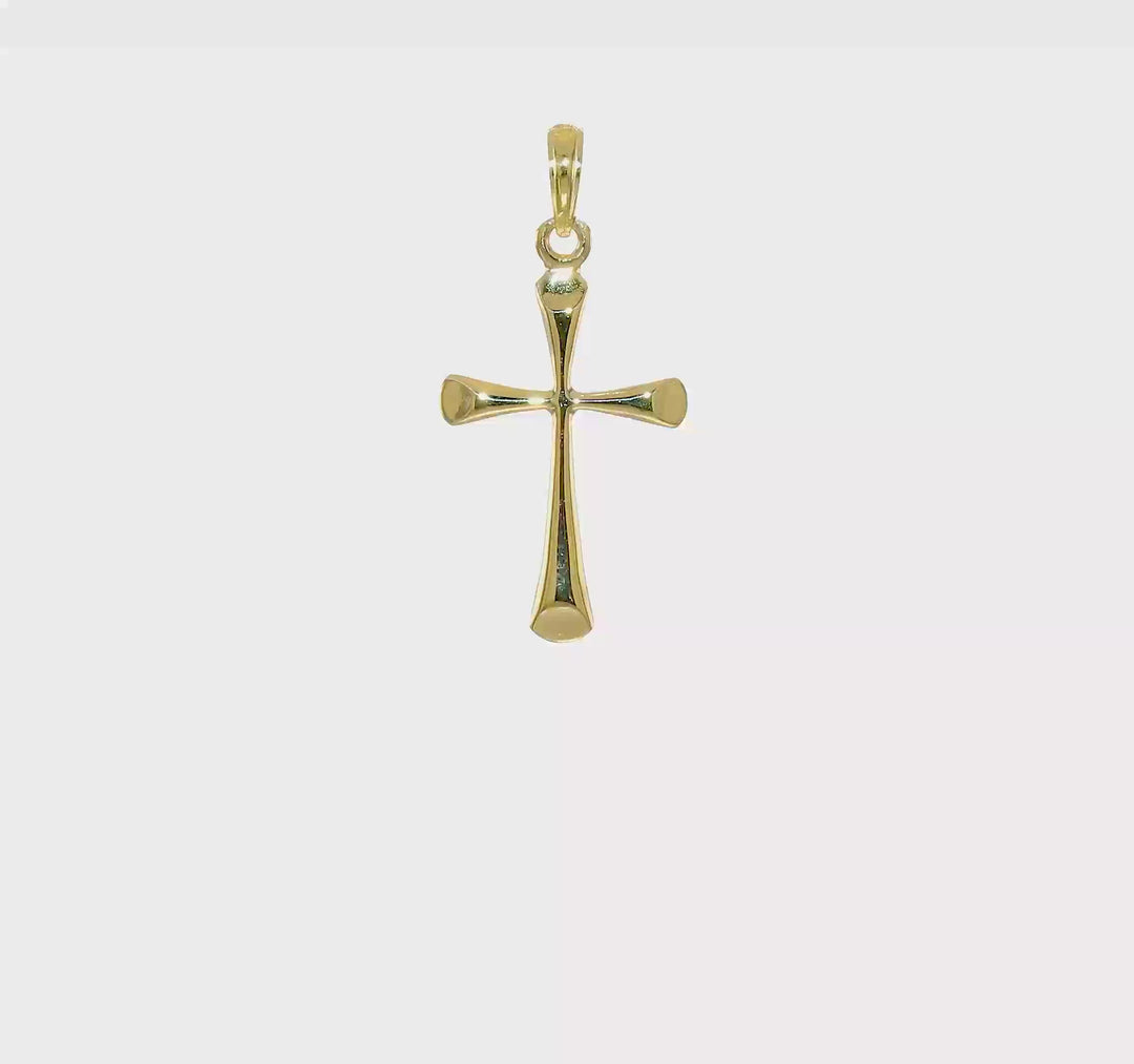 10k Polished Beveled Point Cross Pendant