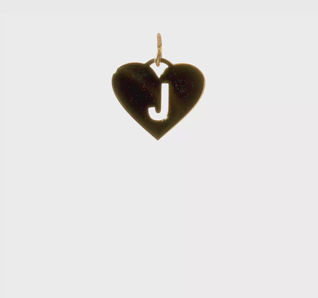 14k Yellow Gold "J" Initial Pendant