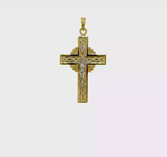 INRI Crucifix Pendant in 14k Two-Tone Gold