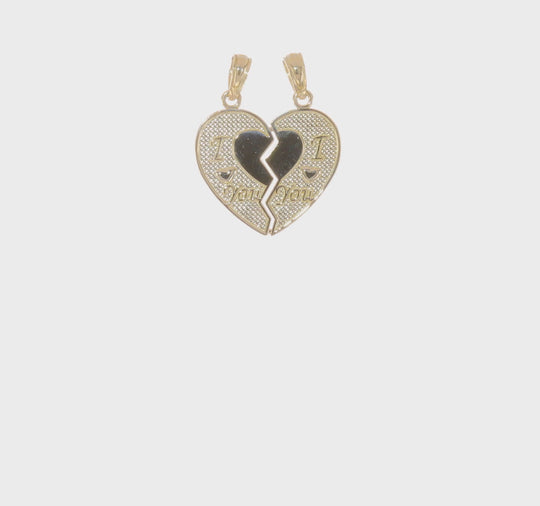 Colgante "I Love You" en 2 Piezas de Oro Amarillo de 10k