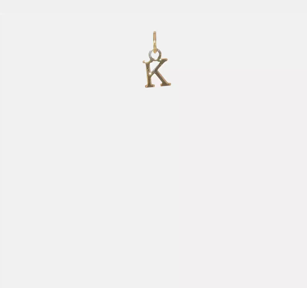 14K Yellow Gold Cut Out Letter K Pendant