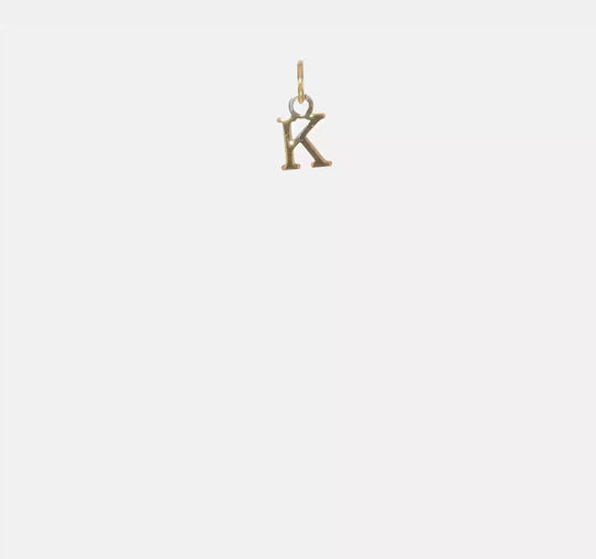 14K Yellow Gold Cut Out Letter K Pendant