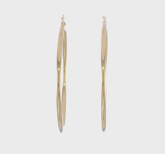 Aretes de Aro Tubulares en Oro Amarillo de 14k Pulidos de 2.5 mm Livianos